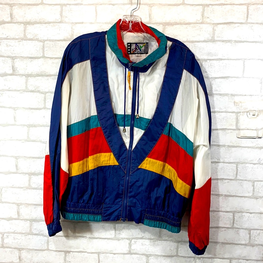River edge vintage nylon windbreaker jacket L